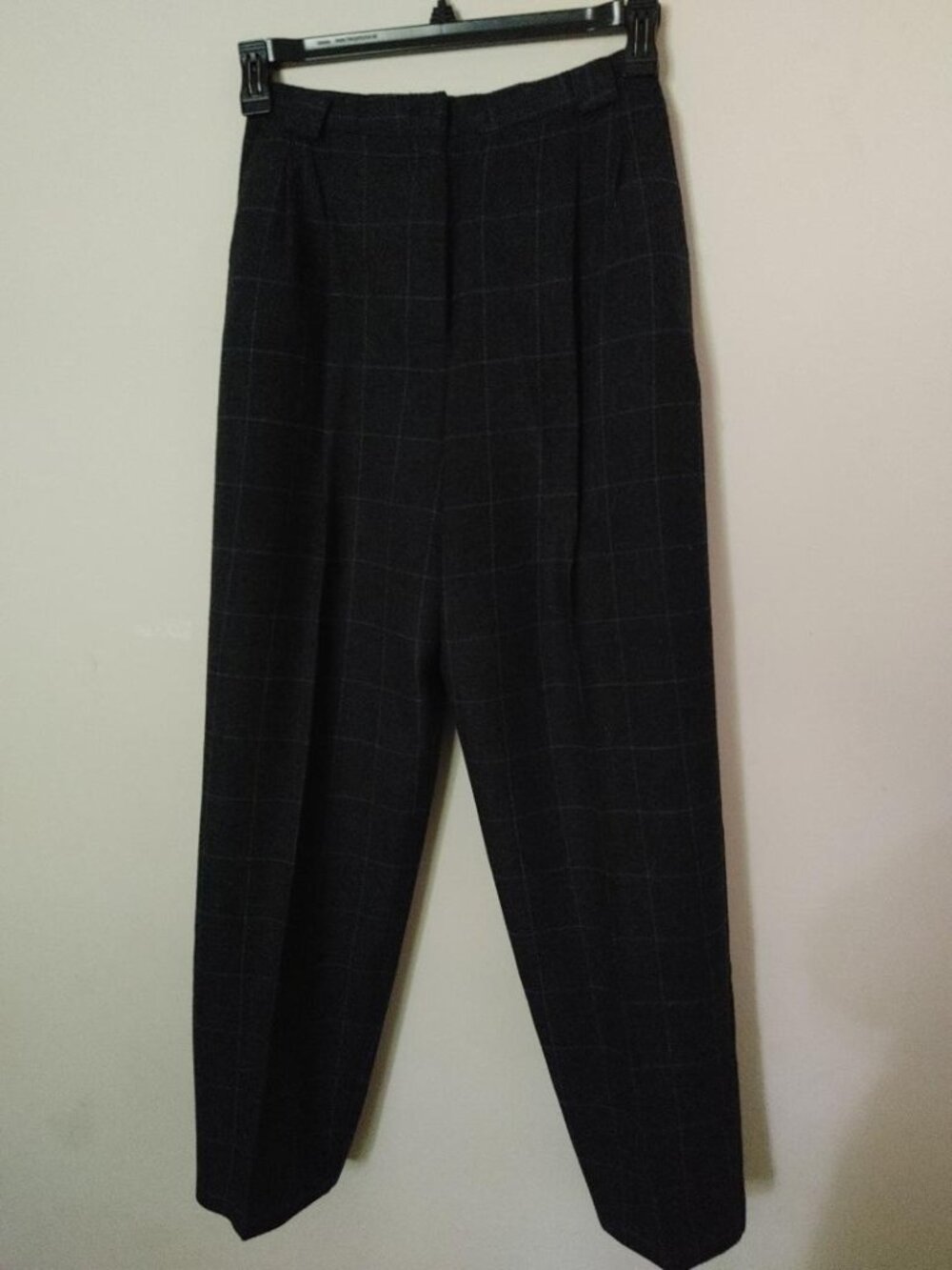 Vintage Norton McNaughton Lined Size 10 Dark Grey w/ Thin Blue Stripes Pants